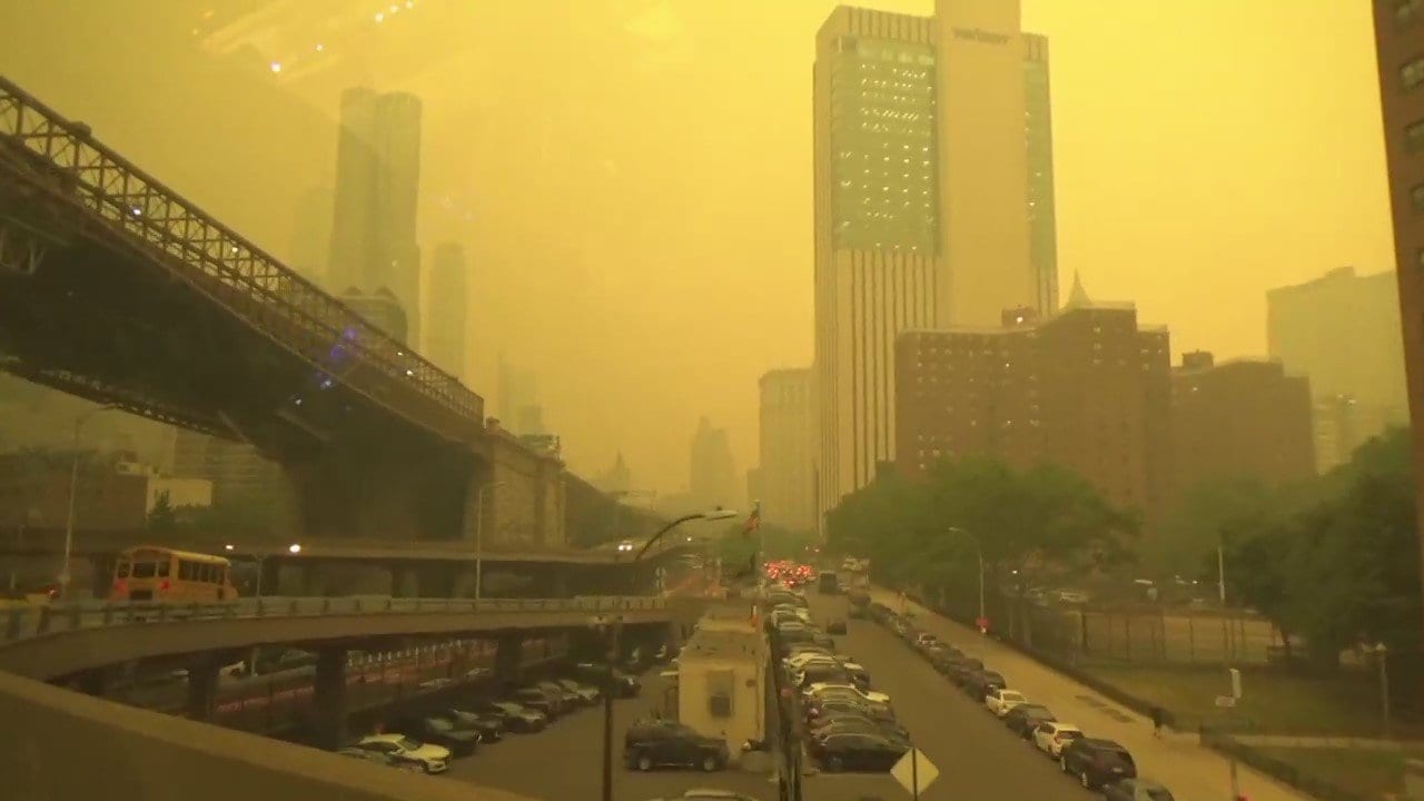 「世界の終わりのよう」NYがオレンジ色に…大気汚染“世界最悪レベル”　カナダの山火事影響　ヤンキース戦も延期