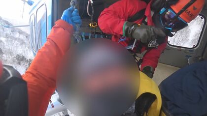【救出の一部始終】新潟県警･航空隊が遭難した男性を救助 1人でバックカントリー中…｢道に迷った｣