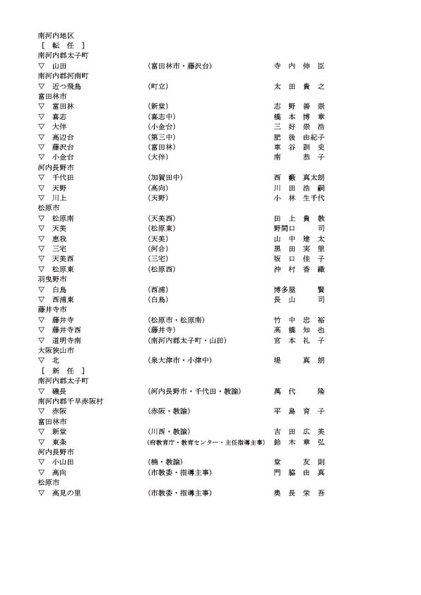 小学校の教頭・転任・新任