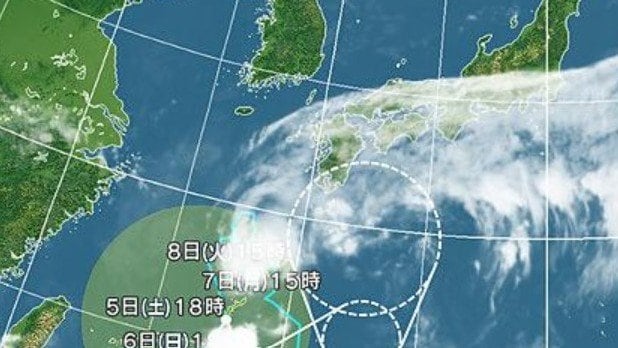 台風24号の進路予想図　日本気象協会より