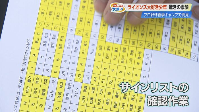 リストを作ってもらったサインを確認する