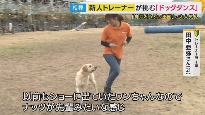 練習を重ねる田中さんとナッツ