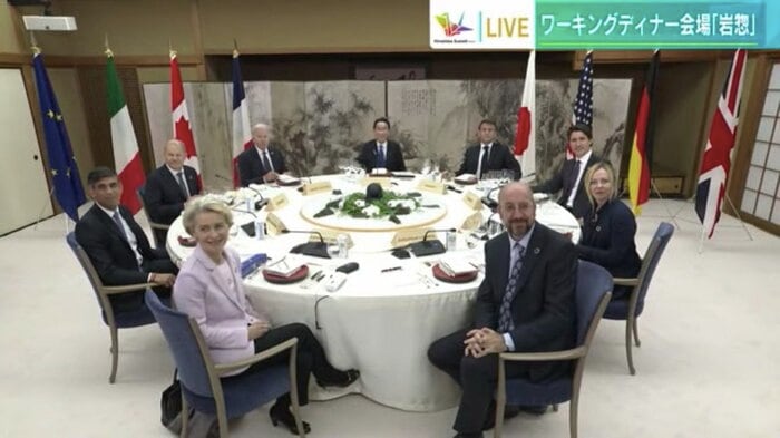 5月19日、G7広島サミット初日のワーキングディナー