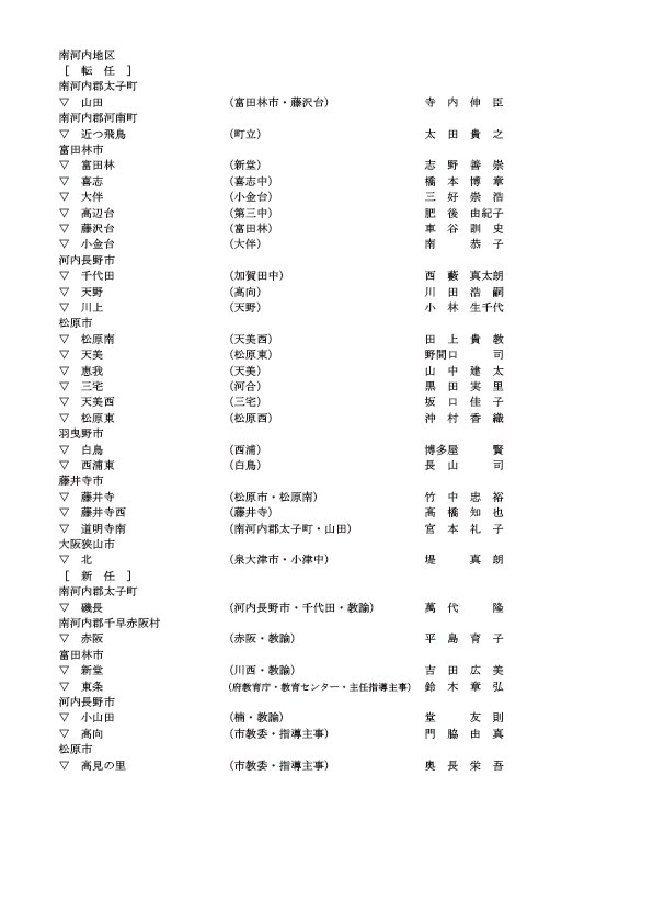 小学校の教頭・転任・新任
