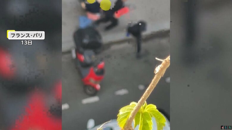 消化器を持った住民の登場に慌てた覆面集団が逃げ去る一部始終⑤