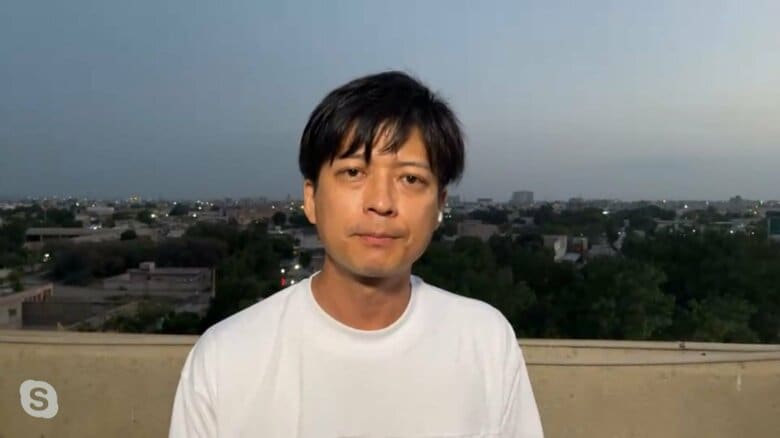 パキスタン・ハイデラバードで取材中の倉田アナ