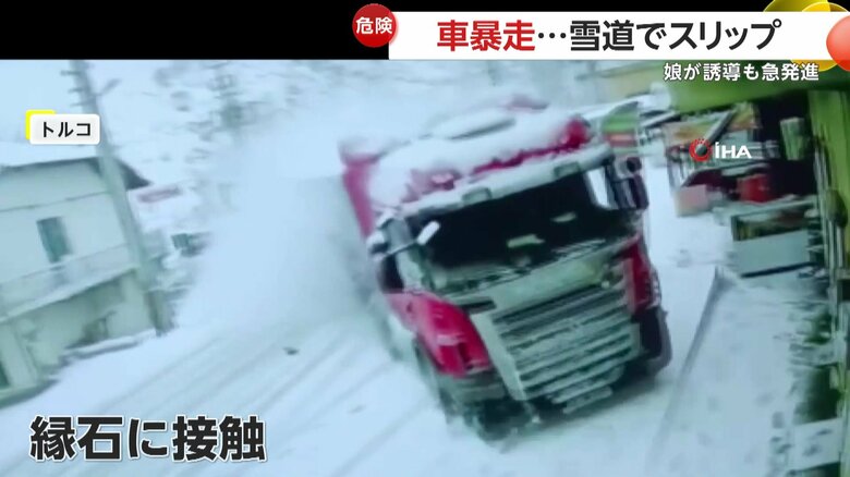トラックが制御不能となり、衝突する瞬間（トルコ）⑤