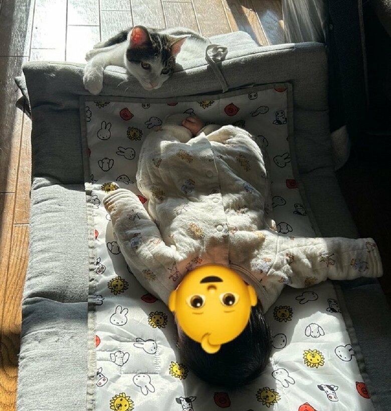 一緒にひなたぼっこ