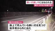 路上に死んだ飼い犬が…いなくなった犬を捜していた22歳大学生が車にはねられ意識不明の重体 国道でトラックから車外へ