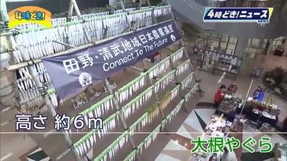 「多くの人に知ってほしい」空港に現れたやぐらにかけられているのは…大根やぐら展　