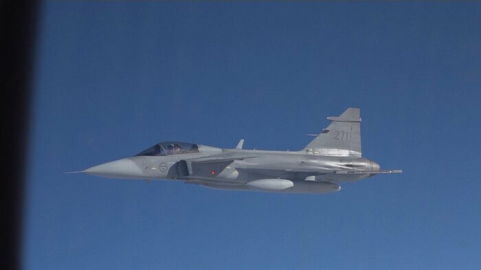 スウェーデン空軍のグリペン戦闘攻撃機(2023年3月)