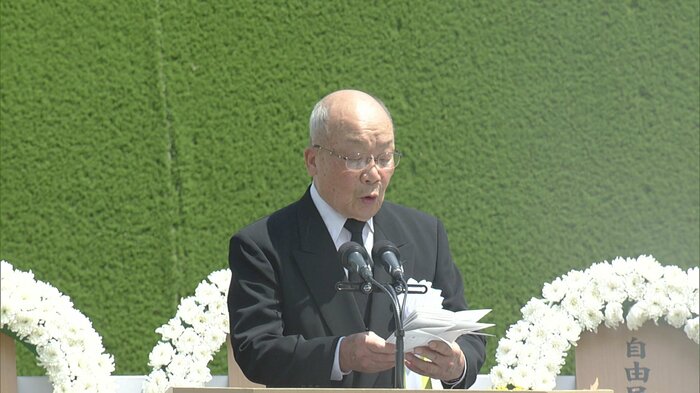 被爆者代表・三瀬誠一朗さんの「平和への誓い」