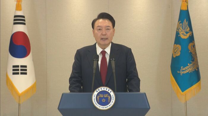 尹大統領が緊急談話を発表し「非常戒厳」を宣言(2024年12月3日)