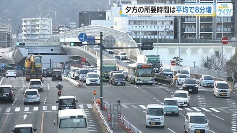 西広島バイパスの渋滞調査　延伸区間の全線車線規制後は平均時間夕方は約８分、朝は約６分増　広島｜FNNプライムオンライン