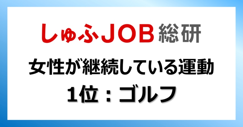 社会に出た女性が継続的に取り組んだスポーツは？『1位：ゴルフ』