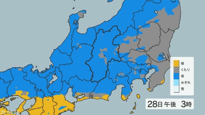 関東甲信地方では「警報級の大雨」の可能性　24時間予想降水量は関東地方北部120ミリ、関東地方南部100ミリ、甲信地方100ミリ、伊豆諸島60ミリ（29日午前6時まで・多い所で）｜FNNプライムオンライン