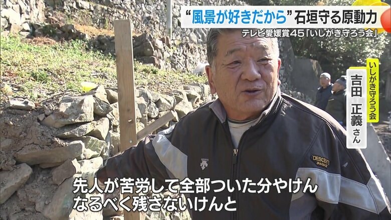 先人が築いた石垣は石の座りがいい