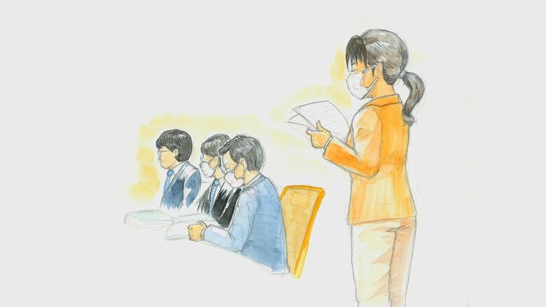 法廷内　イラスト：一色こうき