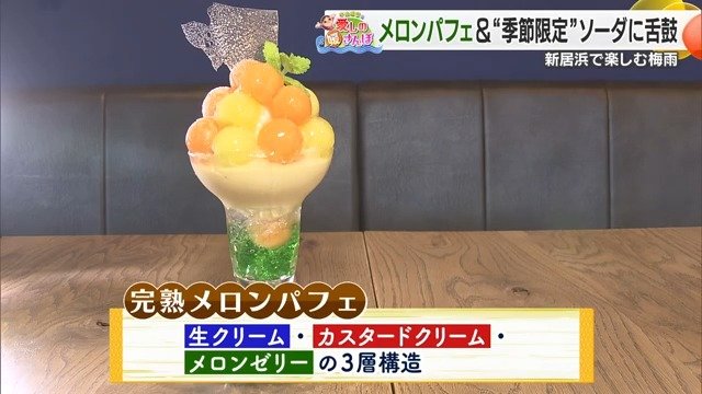 人気の完熟メロンパフェ