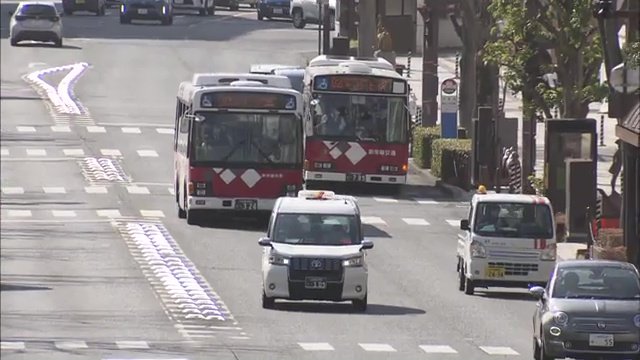 いわき市内を走る新常磐交通のバス