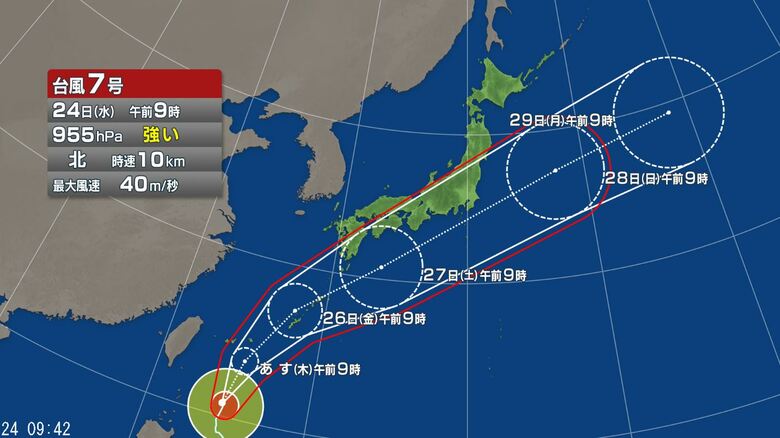 台風7号　進路予想図