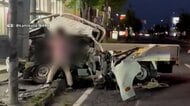 進路妨害を受けたトラックが信号機の柱に突っ込み1人死亡「対向車線から右折してきた車を避けようと…」逃走した車の行方追う　埼玉・蓮田市