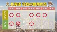 【北海道の天気 25日(水)】函館でもスギ花粉が極めて多く…午後も晴れて飛散量が増えそう！アレルギー症状が出る方は対策を