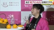 本格販売２年目「紅プリンセス」今年もスタート　東京で友近さんが夏井いつきさんのモノマネでＰＲ【愛媛】