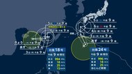 【台風情報】24号発生・18号復活で“ダブル台風”　今後の影響　ノロノロ台風の前線刺激“梅雨”のように　3日ごろから北陸に加え東北・関東で大雨の恐れ