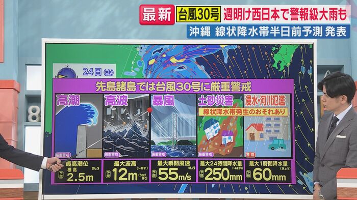 大雨による災害に警戒（関西テレビ「旬感LIVE とれたてっ！」より）
