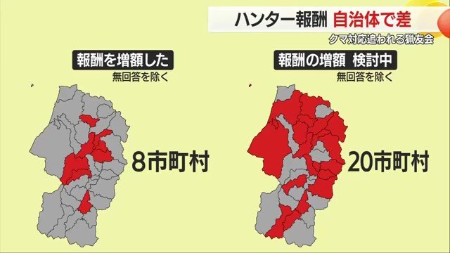 クマ被害・目撃の急増を受け、舟形町以外の市町村でも報酬増額が検討されている