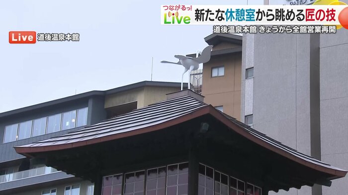 丸窓から見ることができる白鷺