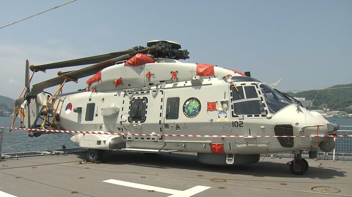 蘭海軍「トロンプ」搭載のNH-90型ヘリコプター 中国軍機に“異常接近”されたヘリコプターか(6月13日撮影)