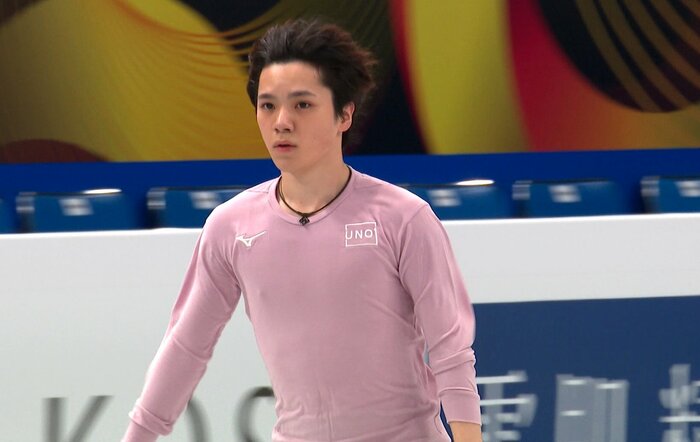 公式練習を行った宇野昌磨
