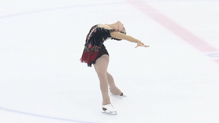 鴨井彬莉彩のショート。イナバウアーで拍手が起こった(中四国九州選手権)