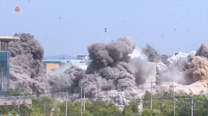 “南北融和の象徴”爆破 北朝鮮メディアが映像公開
