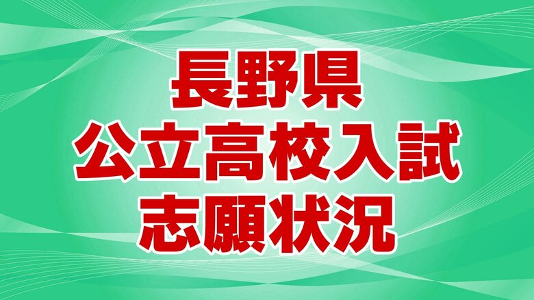 【全掲載】長野県公立高校入試　全日制の最終志願倍率「0.94倍」　最高倍率は野沢北高校理数科「4.25倍」　次は伊那北高校理数科「2.50倍」｜FNNプライムオンライン
