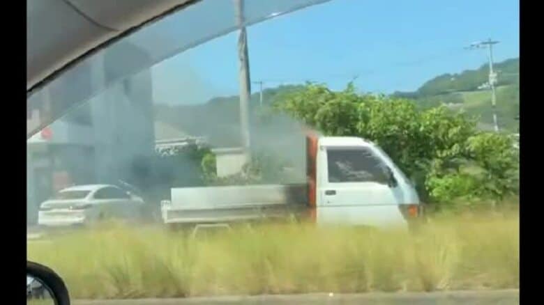 修理のために預かっていた軽トラックを試走中に炎上 運転手にけがなし【愛媛】｜FNNプライムオンライン