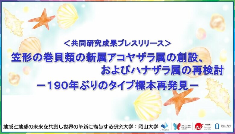 笠形の巻貝類の新属アコヤザラ属の創設、およびハナザラ属の再検討-190年ぶりのタイプ標本再発見-〔京都大学,岡山大学〕
