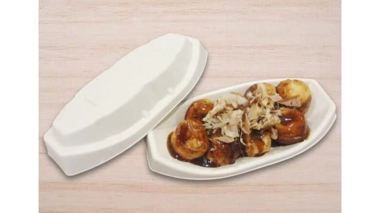 環境に配慮したたこ焼き専用「バガス」容器を国内初導入　プラスチック使用量削減と美味しさの両立へ｜FNNプライムオンライン