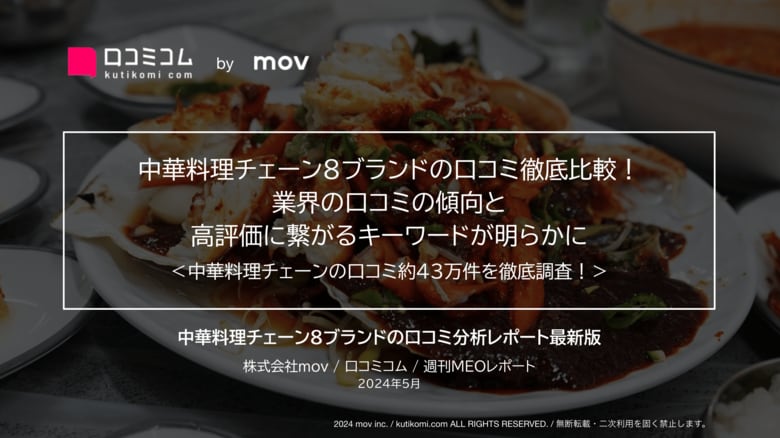 「餃子の王将」「揚州商人」ほか:中華料理チェーン8ブランドを徹底調査!業界における評価ポイントが明らかに
