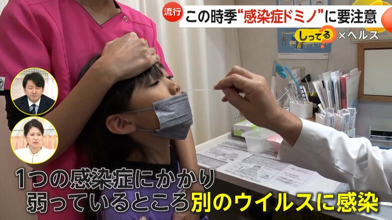 感染症の検査を受ける子供（大川こども＆内科クリニック）