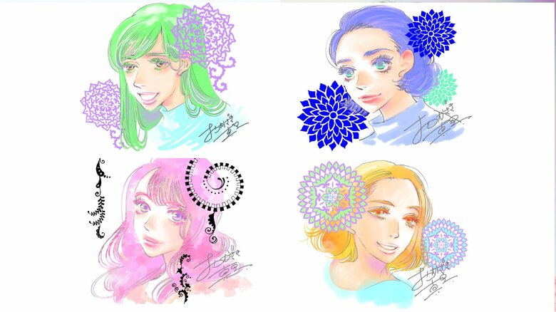 おかざき真里さん作画　キャストの似顔絵