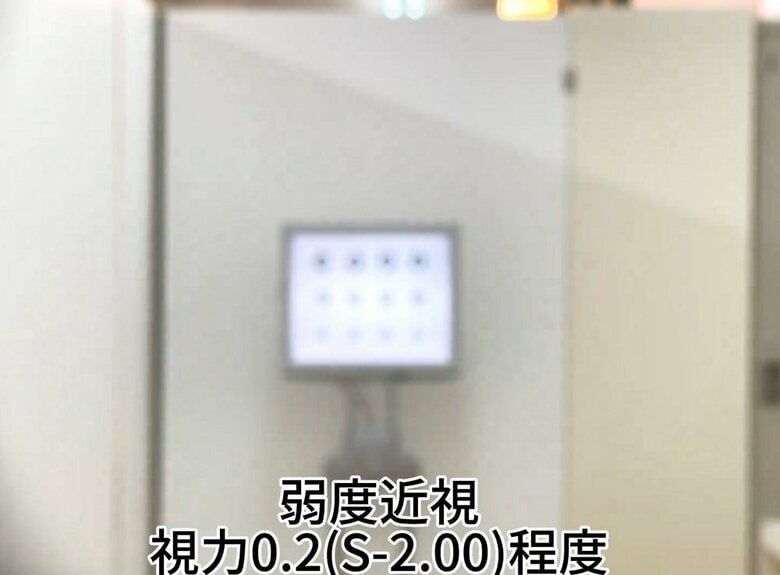 視力0.2の見え方（提供：坂田頼彦店主）