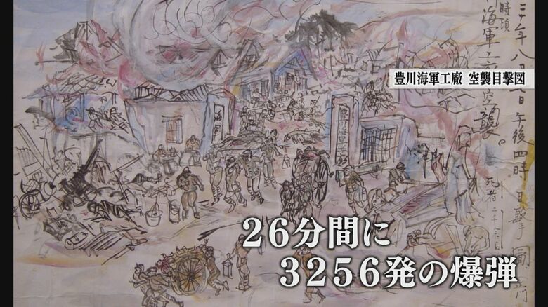 空襲目撃図（提供：豊川市桜ヶ丘ミュージアム）