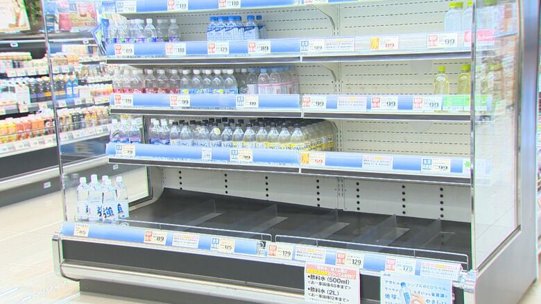 飲料水が品切れに
