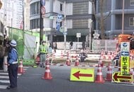 【速報】大阪・梅田に出現した「巨大パイプ」に伴う交通規制　きょう午後３時に全面解除へ