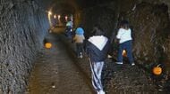 トンネルにジャック・オー・ランタンの明かり 鉄道の名残楽しみつつ旧国鉄廃線敷遊歩道でハロウィーンイベント