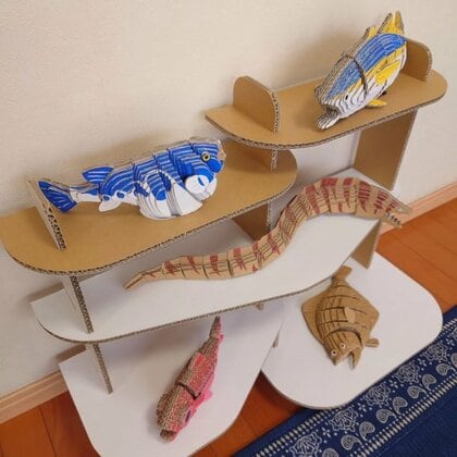 全て段ボール製！？おじいちゃんが孫に作った「魚釣りゲーム」のクオリティがすごい…こだわりを聞いてみた