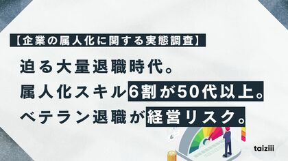 【企業の属人化に関する実態調査】属人化スキルの6割が50代以上に集中。管理職の74.5%がベテラン退職を「経営リスク」と認識。